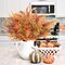 6-Pack Artificial Fall Flowers & Boston Ferns – UV-Resistant Faux Plants for Outdoor Garden, Front Porch, Sidewalk, Window Boxes & Indoor Autumn Décor (Orange)